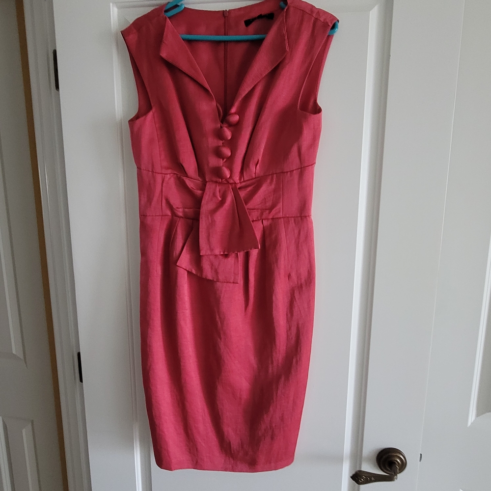 Nanette Lepore Pink Silk Buttoned Just Above The Knee Dress